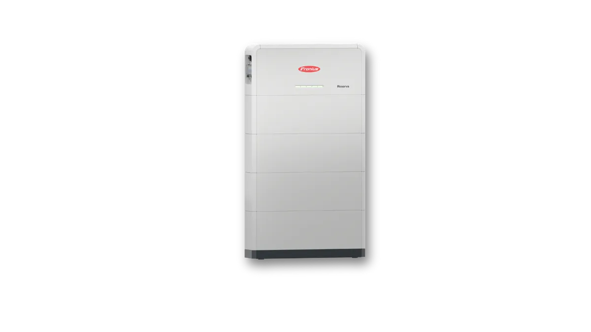 A white refrigerator with a red logo on it is on a white background.